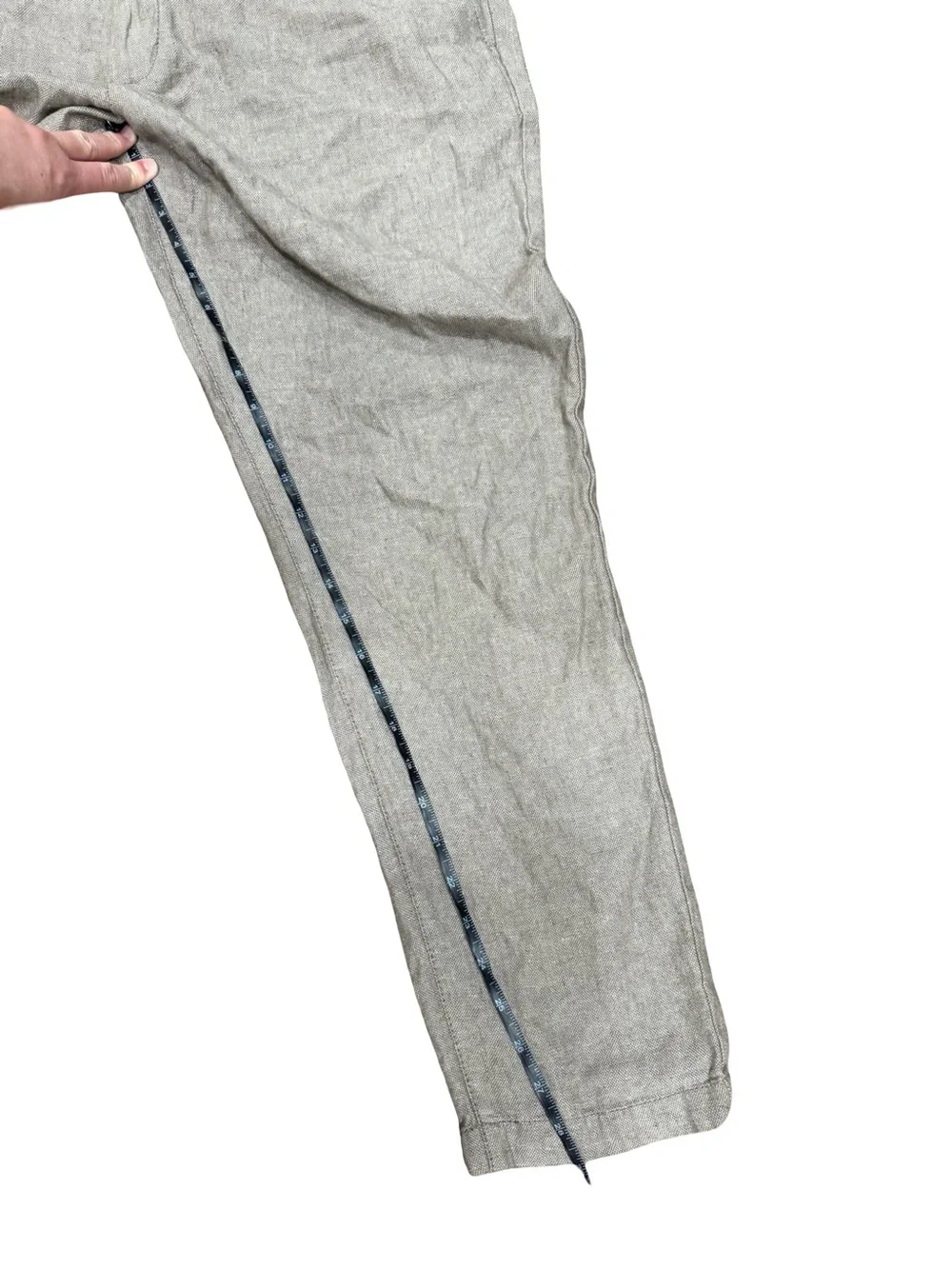 🌿 Banana Republic Men's Athletic Fit Linen Blend Pants Feather Taupe 36x29